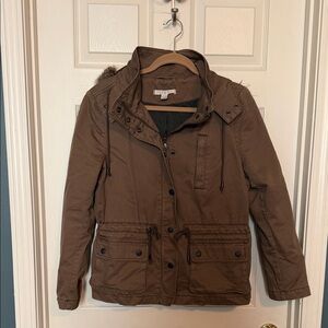 LOFT Tan Jacket with Hood